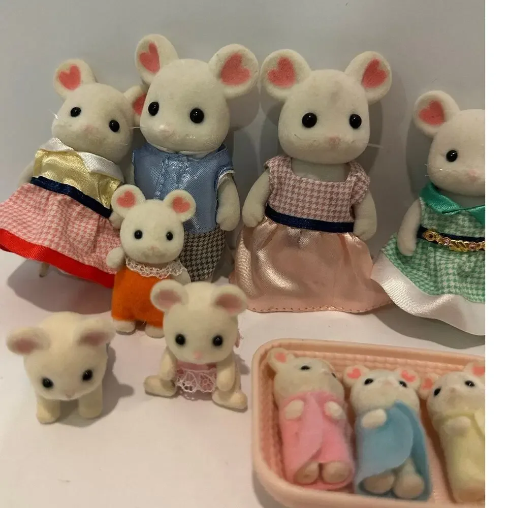 Calico Critters Mouse Family Extra Babies and 2 sets of Triplets